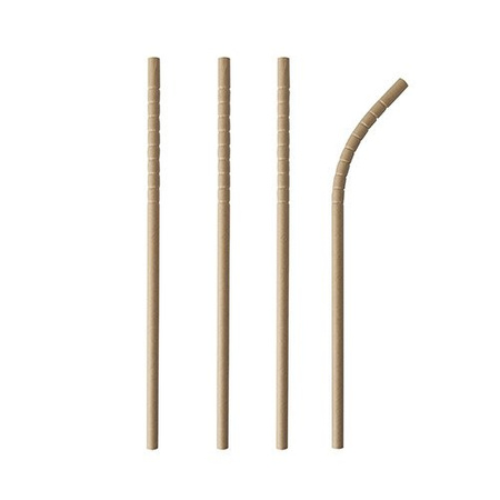 Flexible Kraftpapier-Trinkhalme, 6/200 mm, 100 Stück