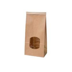 Papiertüte mit PLA-Fenster, 2500 ml, 11,5 x 7 x 25 cm, 50 Stück