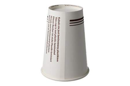 Weißer Papierbecher, Dispersionspapier, 200 ml, Durchmesser 70 mm, 50 Stück