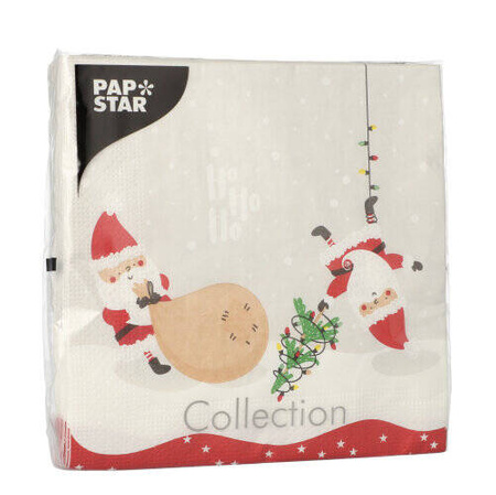 3-lagige Servietten „Weihnachtsmann“ 1/4, 33 x 33 cm, 20 Stück