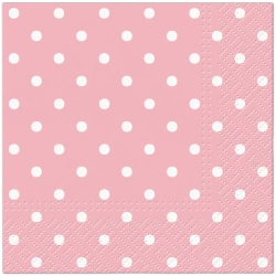 3-lagige Servietten „Dots Pink“, 1/4, 25 x 25 cm, 20 Stück