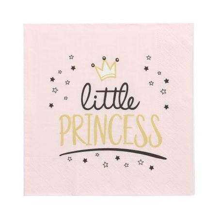 3-lagige Servietten „Little Princess“ 1/4, 33 x 33 cm, 20 Stück