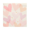 3-lagige Servietten „Pastel Hearts“ 1/4, 33 x 33 cm, 20 Stück