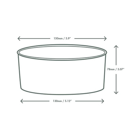Schwarze Papiersalatschüssel, 1000 ml, Durchmesser 150 mm, 50 Stück