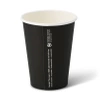 Schwarzer Papierbecher, 350 ml, Durchmesser 90 mm, 50 Stück