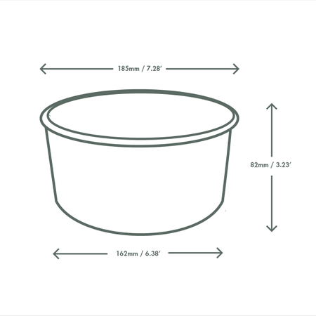 Kraftpapier-Salatschale, 1500 ml, Durchmesser 185 mm, 50 Stück