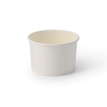 Weißer Pappbecher für Eis, 270 ml, Durchmesser 92 mm, 50 Stück