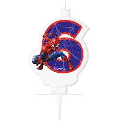 Geburtstagskerze „Spider-Man“, „6“, 1 Stück