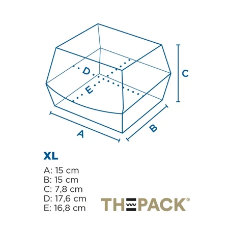 Thermobox für Burger, schwarz, Größe „XL“, 17,6 x 16,8 x 7,8 cm, 50 Stück