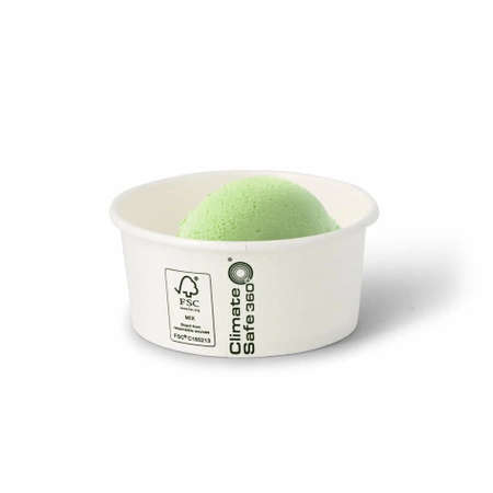 Weißer Pappbecher für Eis, 180 ml, Durchmesser 92 mm, 50 Stück
