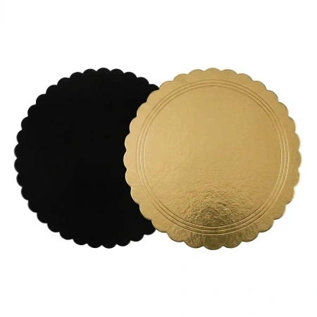 Tortenunterlage, dick, beidseitig gold‑schwarz, 30 cm, 1 Stück
