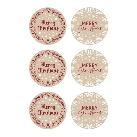 Aufkleber für Weihnachtsgeschenke und „Merry Christmas“-Karten, Durchmesser 6 cm, 10 x 6 Stück