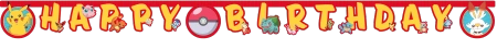 Papier-Geburtstagsgirlande „Pokémon“, 2 m, 1 Stück