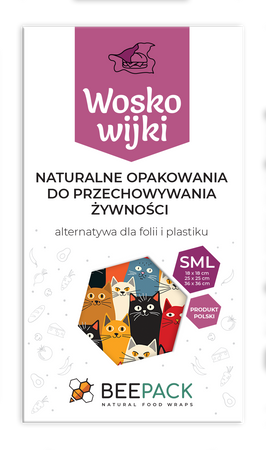Wachsbecher „Katzen“ – Set mit 1 Stück „S“, 1 Stück „M“ und 1 Stück „L“ (3 Stück)
