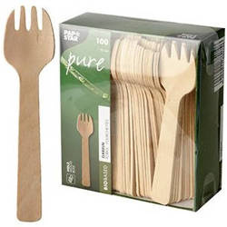 Holzgabeln, 10 cm, 100 Stück