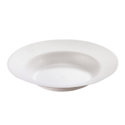 Tiefer Teller aus Zuckerrohr PREMIUM Elegance, Durchmesser 23 cm, Höhe 3,8 cm, 50 Stück