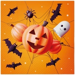3-lagige Servietten „Funny Halloween“, 1/4, 33 x 33 cm, 20 Stück