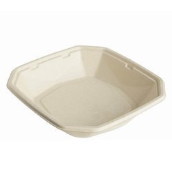 Schale aus Zuckerrohr, 1000 ml, 22,4 x 22,4 x 4,2 cm, 50 Stück