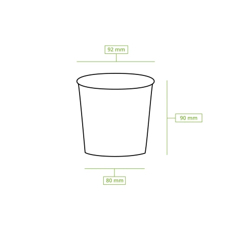 Kraftpapier-Eisbecher, 360 ml, Durchmesser 92 mm, 50 Stück