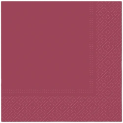 3-lagige Servietten, bordeauxrot, 1/4, 33 x 33 cm, 20 Stück
