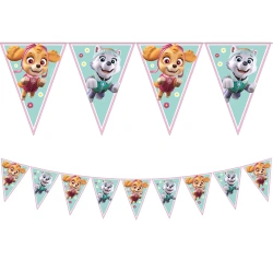 Foliengirlande mit Flaggen „Paw Patrol Sky & Everest“, 2,3 m, 1 Stück
