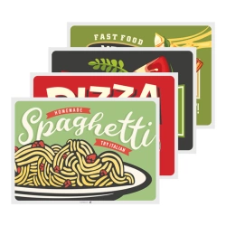 Papiertischsets „Vintage Pizza“, 31 x 43 cm, 4 x 500 Stück