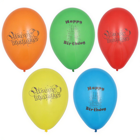 „Happy Birthday“-Luftballons, Mix, 22 cm, 10 Stück