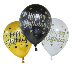Latexballons „Milestone Happy Birthday“, 28 cm, 6 Stück