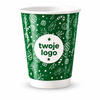 Weihnachtsbecher mit Ihrem Logo – Papierbecher, Dispersionsbeschichtung, 350 ml, Ø 90 mm, GLÄNZEND, 1000 Stk.