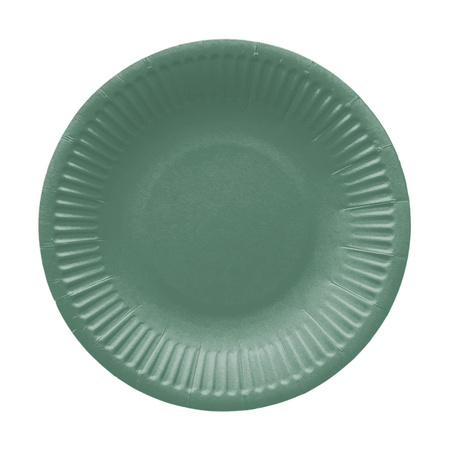 Runder Pappteller „Dark Green“, Durchmesser 18 cm, 8 Stück