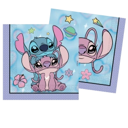 Zweilagige Servietten „Stitch & Angel“, 33 x 33 cm, 20 Stück