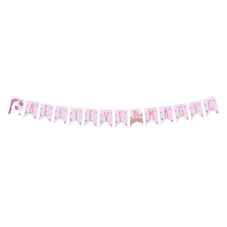 Geburtstagsbanner aus Papier „Unicorn“, 2 m, 1 Stück