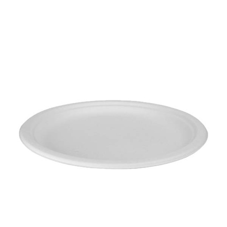 Runder Teller aus Zuckerrohr, Durchmesser 23 cm, 50 Stück