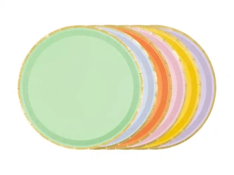 Pappteller "Farb-Mix", 21 cm, 6 Stück.
