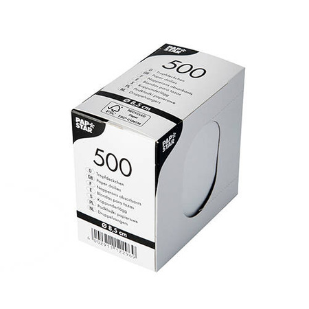 Weiße Papierservietten für Tassen/Gläser, Durchmesser 8,5 cm, 500 Stück