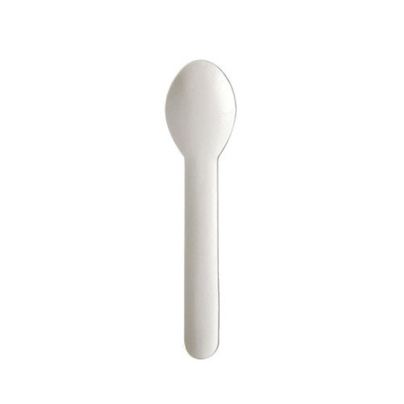 Weiße Papierslöffel für Kaffee, 13 cm, 100 Stück