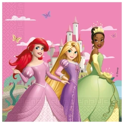 Zweilagige Servietten „Disney‑Prinzessinnen“, 33 x 33 cm, 20 Stück