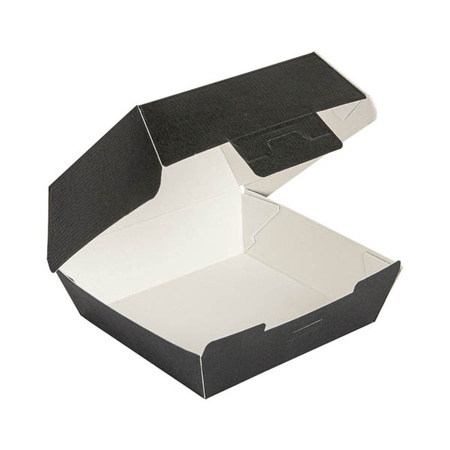 Thermobox für Burger, schwarz, Größe „S“, 13 x 12,5 x 6,2 cm, 50 Stück