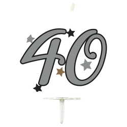 Milestone-Geburtstagskerze „40“, 1 Stück
