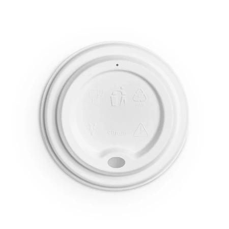 Deckel aus Zuckerrohr für Becher, Durchmesser 90 mm, 50 Stück