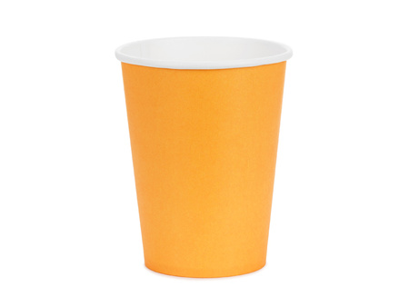 Papierbecher, Orange, 250 ml, 6 Stk.