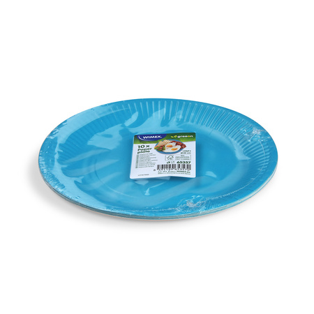 Runder Pappteller, blau, Durchmesser 23 cm, 10 Stück