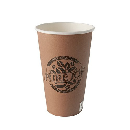 Papierbecher „Pure Joy“, braun, 450 ml, Durchmesser 90 mm, 50 Stück