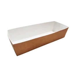 Tiefe Papierschale aus Kraftpapier, 29 x 10 x 7 cm, 50 Stück