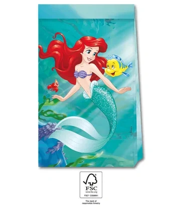 Papiertüten „Ariel – Die kleine Meerjungfrau“ 16 x 22 cm, 4 Stück