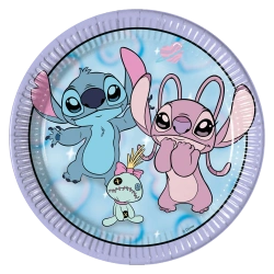 Papierteller „Stitch & Angel“, 23 cm, 8 Stück