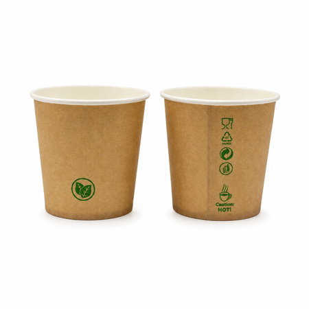 Kraftpapierbecher, Dispersionsbeschichtung, 120 ml, Durchmesser 62 mm, 50 Stück