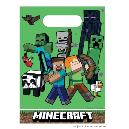 „Minecraft“-Plastiktüten, 17 x 23 cm, 6 Stück
