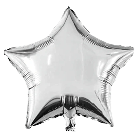 Folienballon „Silver Star“, 46 cm, 1 Stück