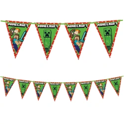 Papierflaggen-Girlande „Minecraft“, 2,3 m, 1 Stück